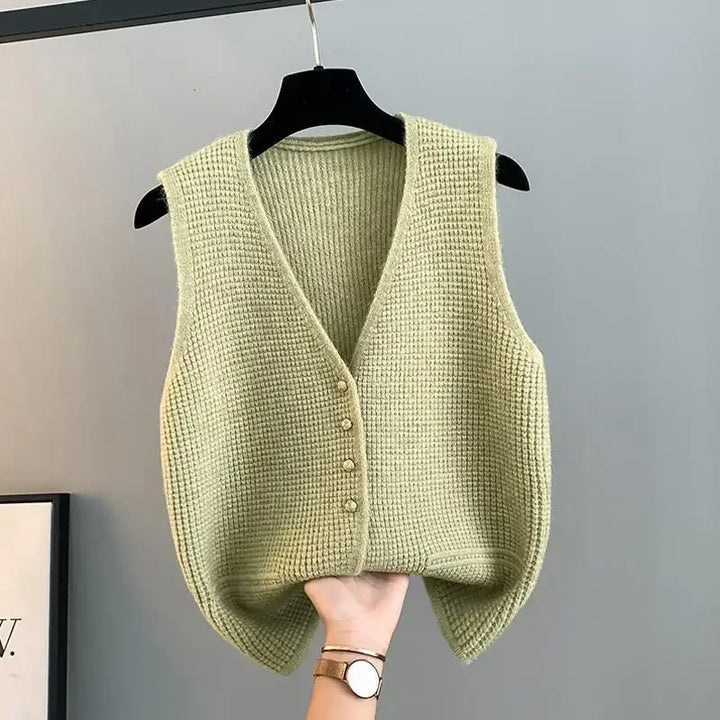 Diana - Knitted Button-Up Vest