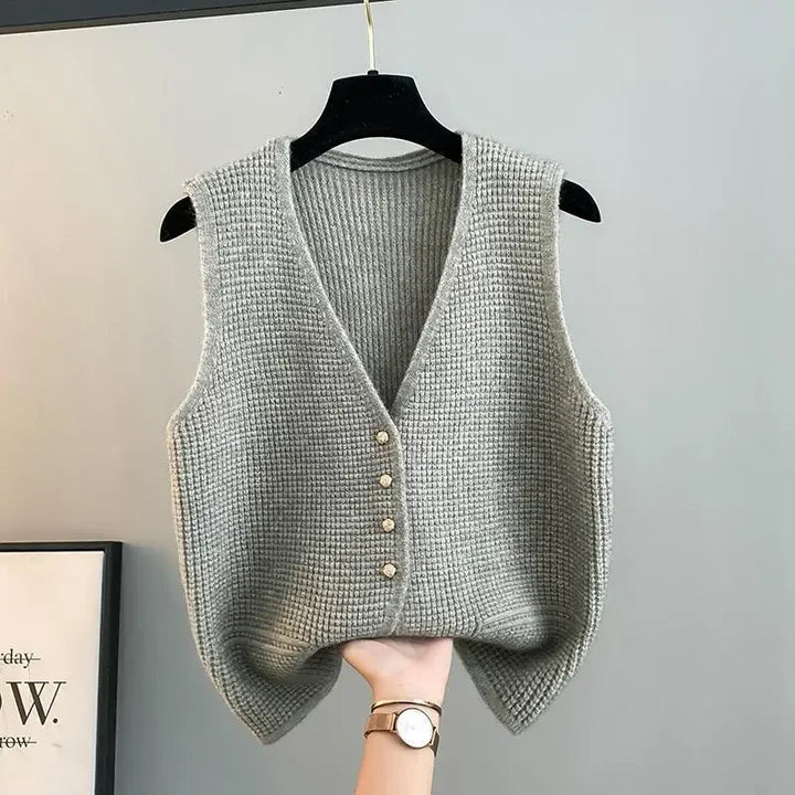 Diana - Knitted Button-Up Vest