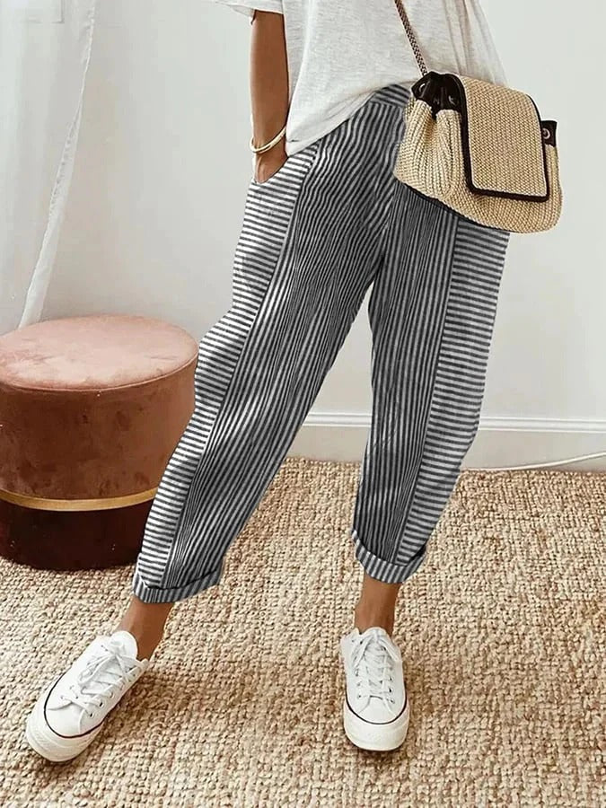 Lore - Striped Cotton Pants